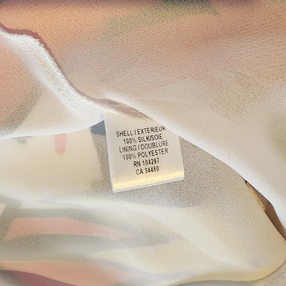 Milly Floral Print Dress Sheer Long Sleeve V Neck Multicolor Size S - Picture 9 of 9